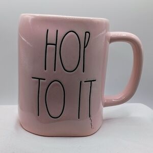 Rae Dunn Mug HOP TO IT Ceramic Coffee Tea By Magenta Pink With Black Letters